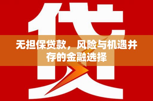 南安无担保贷款，风险与机遇并存的金融选择