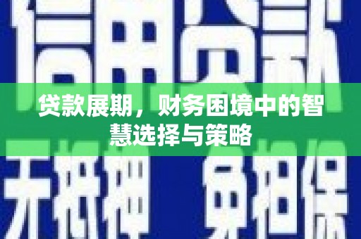 南安贷款展期，财务困境中的智慧选择与策略