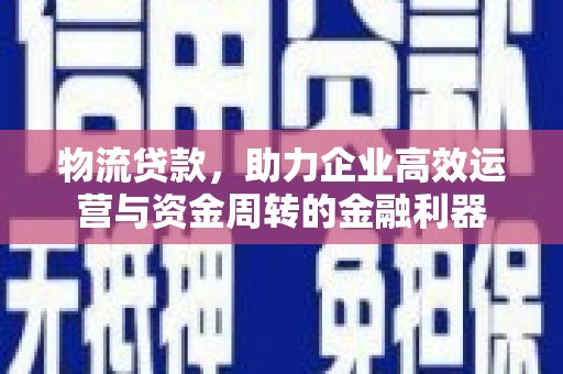 南安物流贷款，助力企业高效运营与资金周转的金融利器
