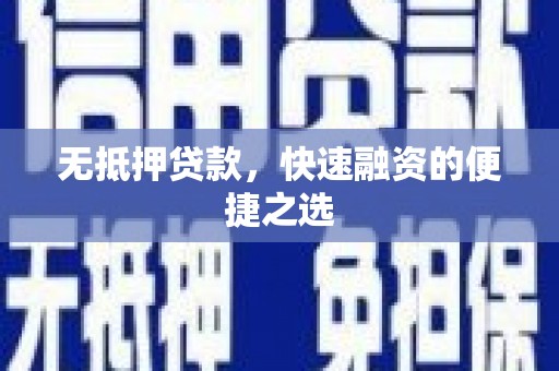 南安无抵押贷款，快速融资的便捷之选