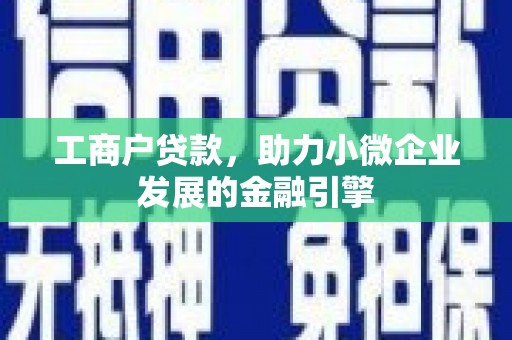 南安工商户贷款，助力小微企业发展的金融引擎