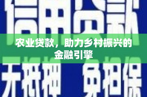 南安农业贷款，助力乡村振兴的金融引擎
