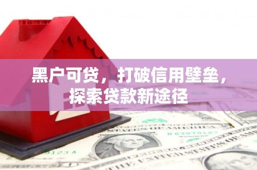 南安黑户可贷，打破信用壁垒，探索贷款新途径