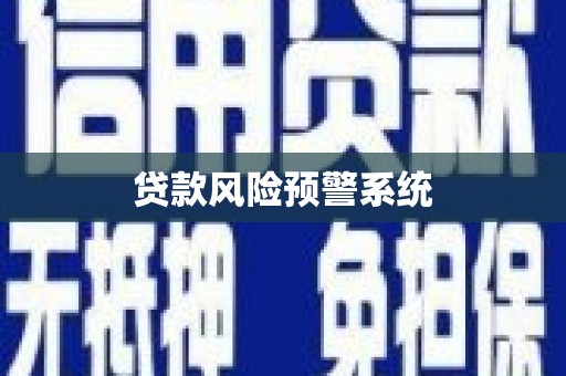 南安贷款风险预警系统