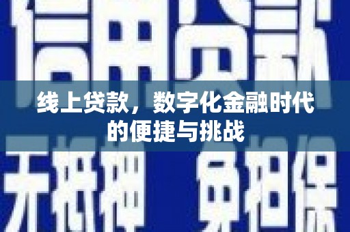 南安线上贷款，数字化金融时代的便捷与挑战