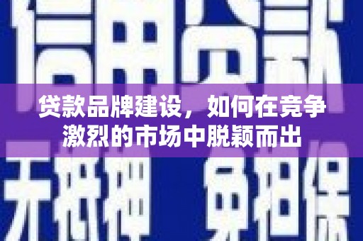 南安贷款品牌建设，如何在竞争激烈的市场中脱颖而出