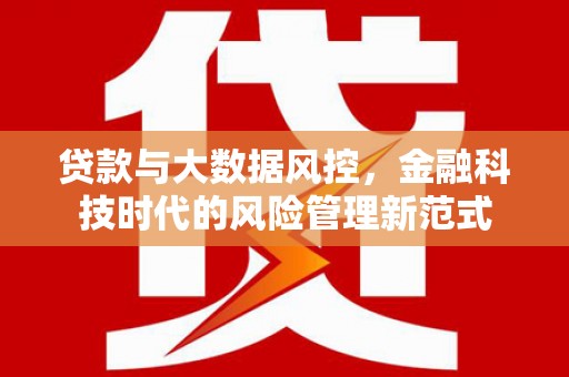 南安贷款与大数据风控，金融科技时代的风险管理新范式