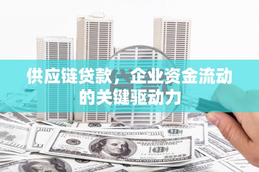 南安供应链贷款，企业资金流动的关键驱动力