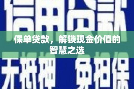 南安保单贷款，解锁现金价值的智慧之选