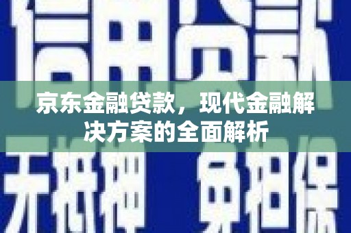 南安京东金融贷款，现代金融解决方案的全面解析