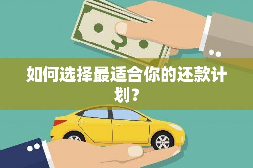 南安如何选择最适合你的还款计划？