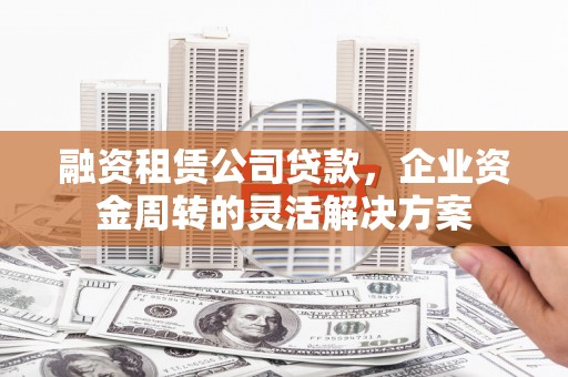 南安融资租赁公司贷款，企业资金周转的灵活解决方案