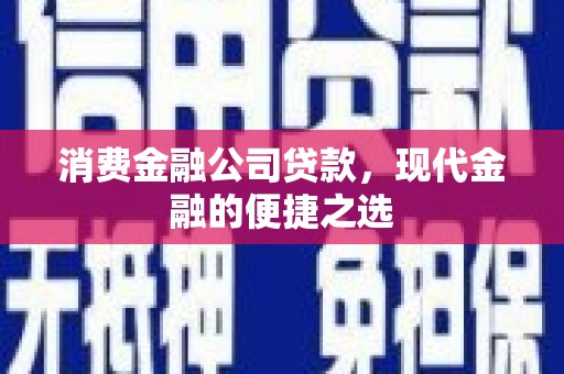 南安消费金融公司贷款，现代金融的便捷之选