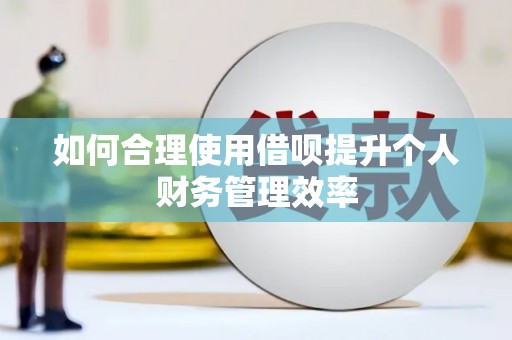 南安如何合理使用借呗提升个人财务管理效率