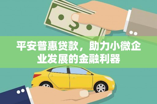 南安平安普惠贷款，助力小微企业发展的金融利器