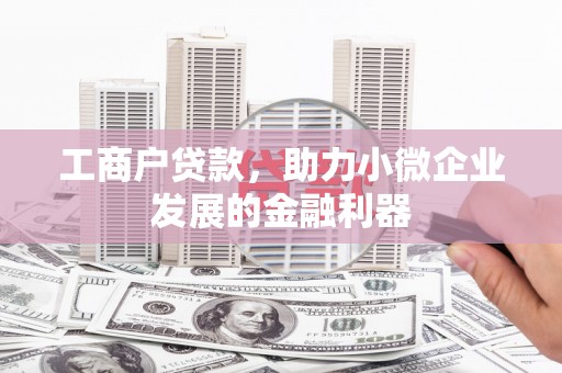 南安工商户贷款，助力小微企业发展的金融利器