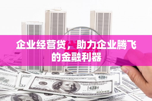 南安企业经营贷，助力企业腾飞的金融利器