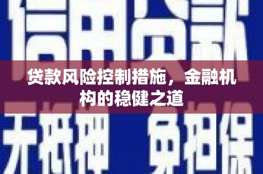 南安贷款风险控制措施，金融机构的稳健之道