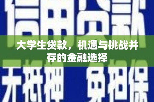 南安大学生贷款，机遇与挑战并存的金融选择