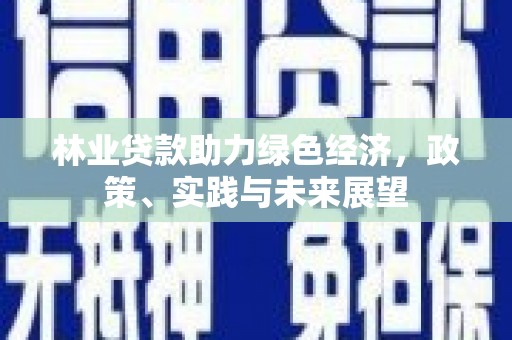 南安林业贷款助力绿色经济，政策、实践与未来展望