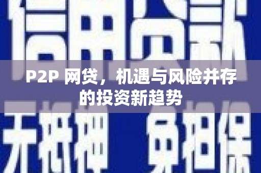 南安P2P 网贷，机遇与风险并存的投资新趋势