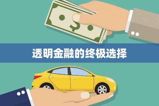 南安透明金融的终极选择